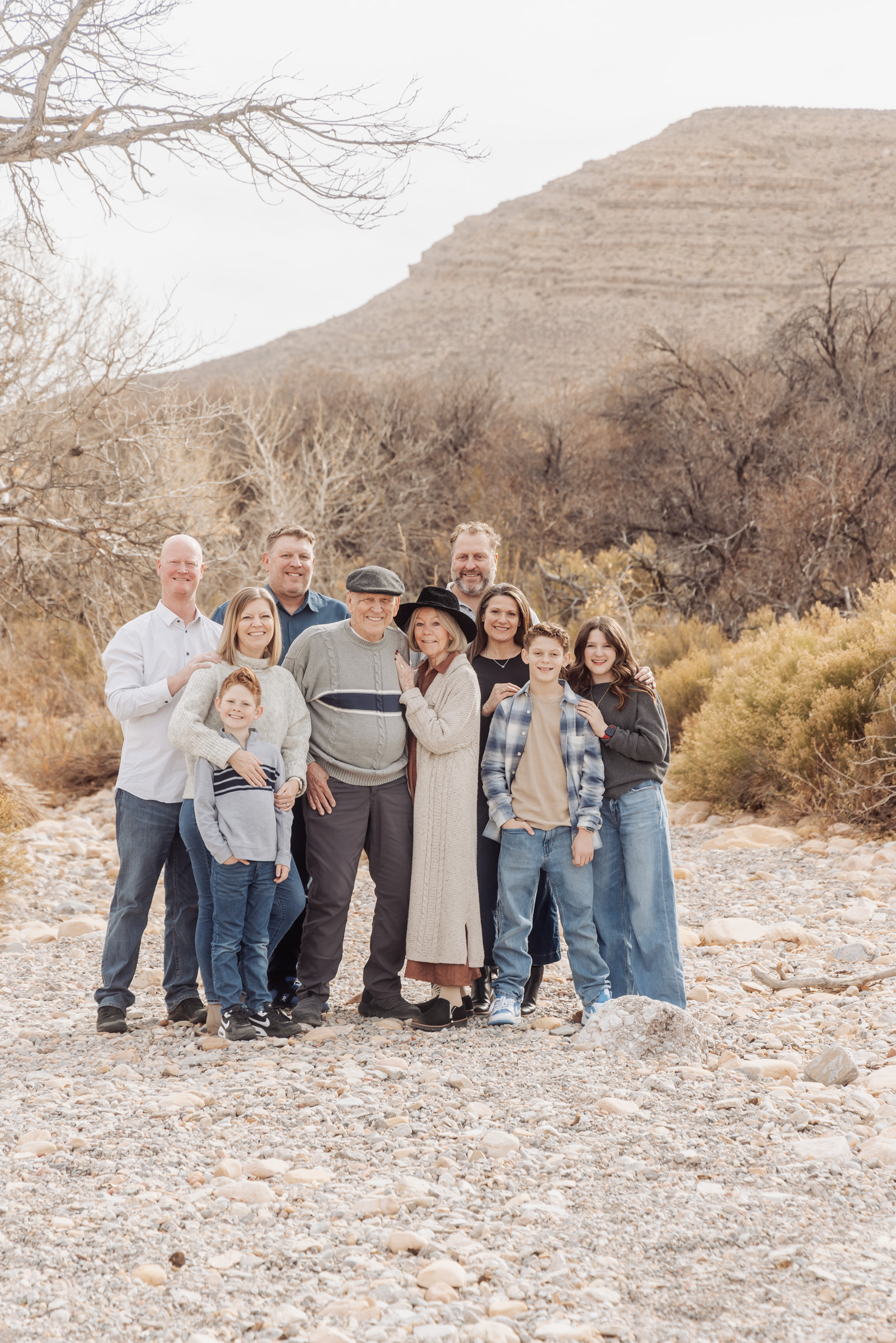 Young child in an easy-to-move outfit during a Red Rock Canyon family session