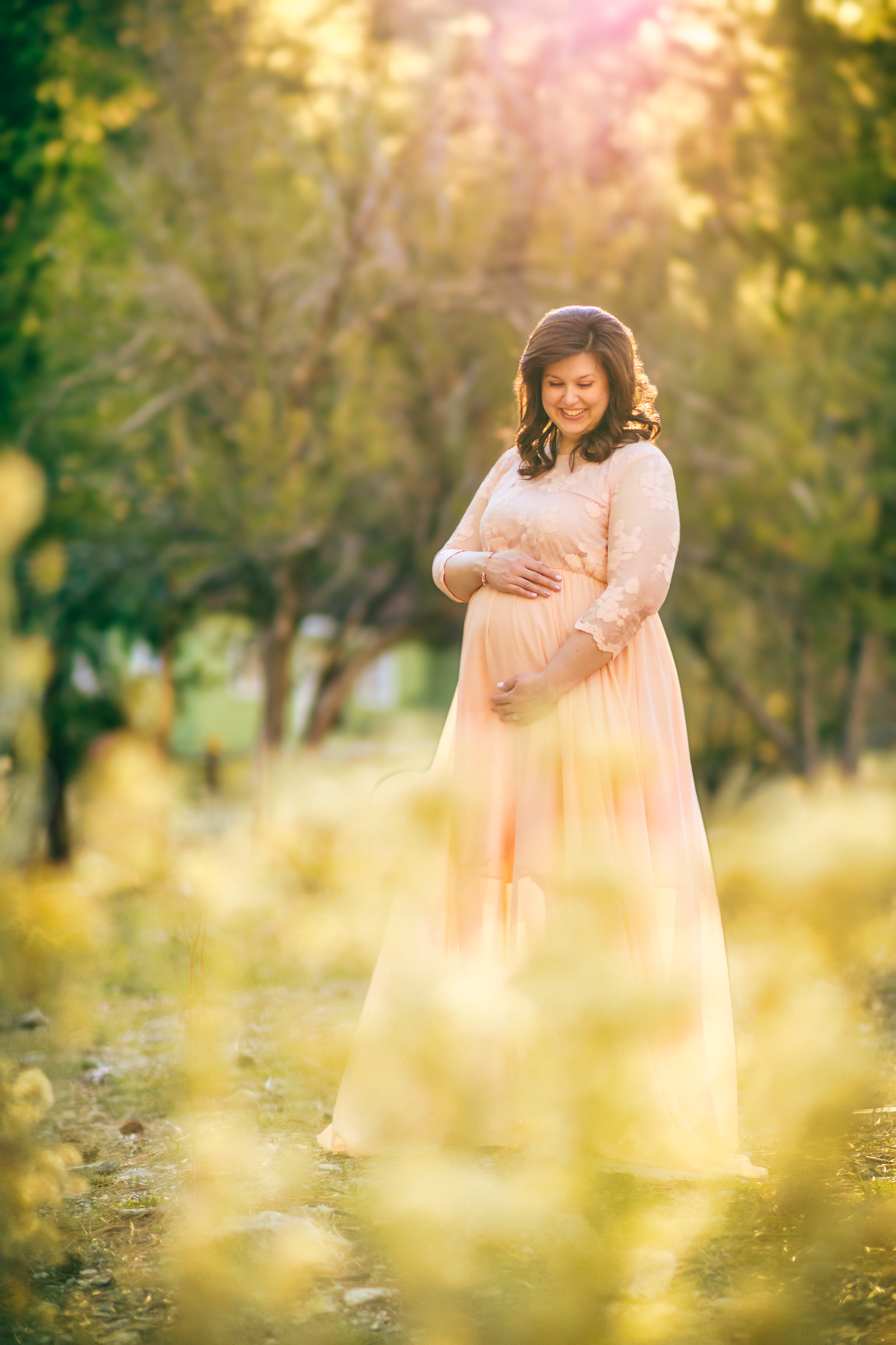 Maternity portrait among wildflowers at Mount Charleston near Las Vegas